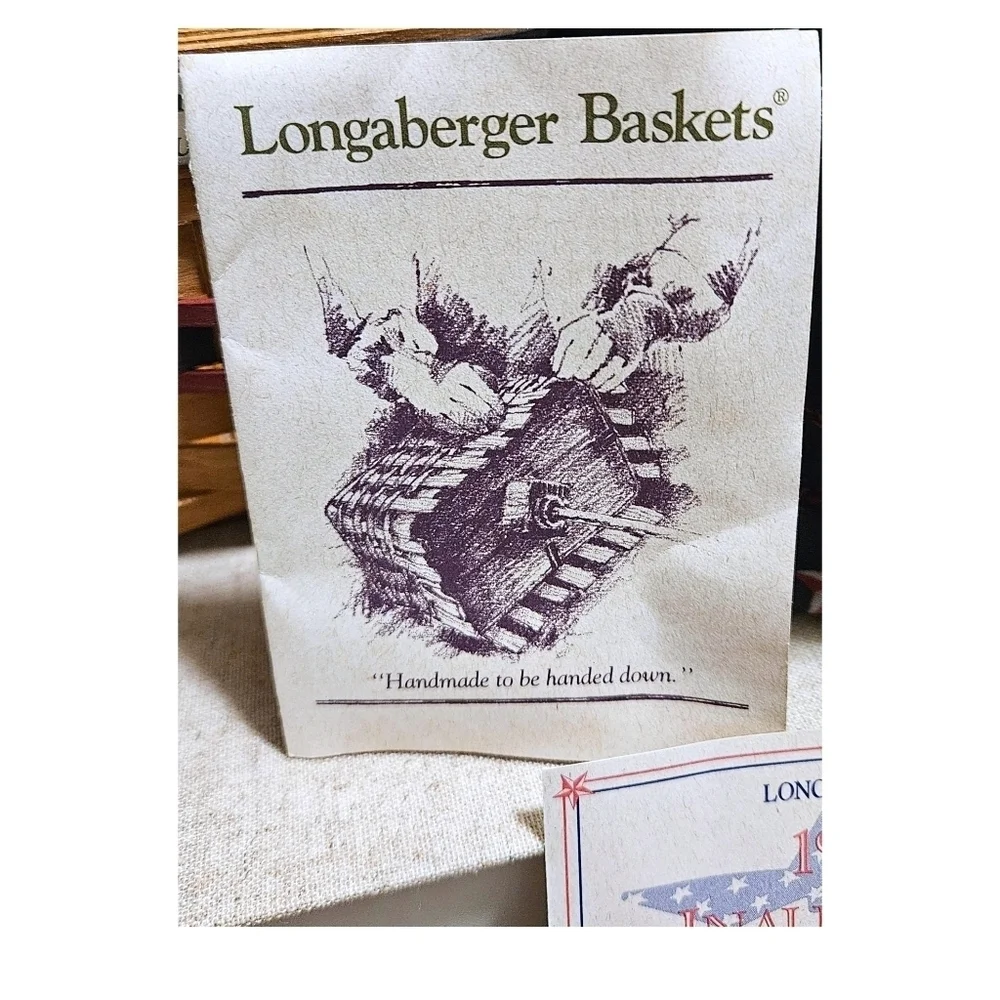 Longaberger 1993 Inaugural Basket Set Signed Red White Blue Americana USA Stars